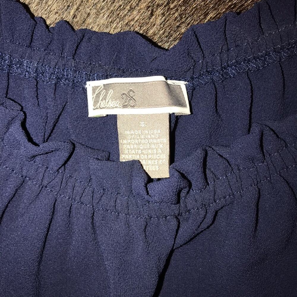 Chelsea28 One Shoulder Blouse NAVY INDIGO Small - Picture 8 of 8